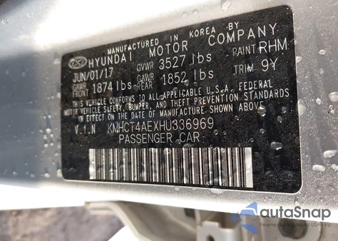 2017 Hyundai Accent Value Edition from USA, damaged, VIN KMHCT4AEXHU336969